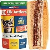 100% Natural - Split Antlers for Dogs ( 3pack ) - Naturally Shed in USA - Grade A Long Lasting Chew for Aggressive Chewers - Elk Antlers Dog Antler Chews - Treats & Toys - No Odor & No Mess - Small