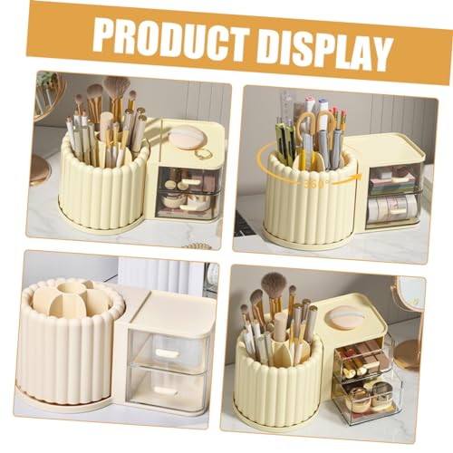 Porte-stylos rotatif STOBOK avec multiples compartiments pour bureau