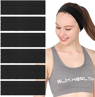 Folora 6Pcs Stretchy Elastic Headbands, Cotton Sports Hairband for Women Girls, Suitable for Yoga, Pilates, Running, Cycling