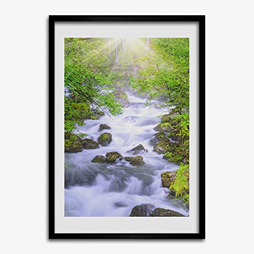 Tableau moderne ruisseau de montagne 50x70 cm pour créer un salon nature et relaxant