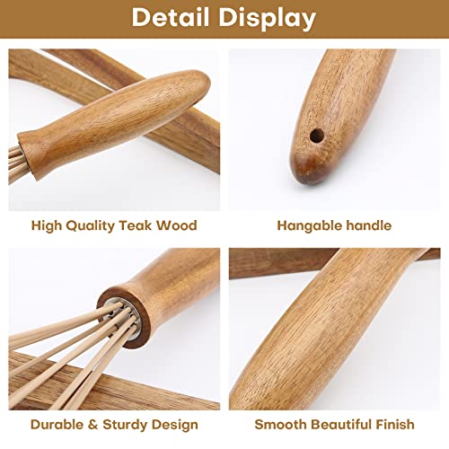 Wooden Tongs And Egg Whisk Set,Kitchen Cooking Set For Aiuhi Cookware For Cooking, Baking, Frying, Grilling, Blending And Serving #TOP5