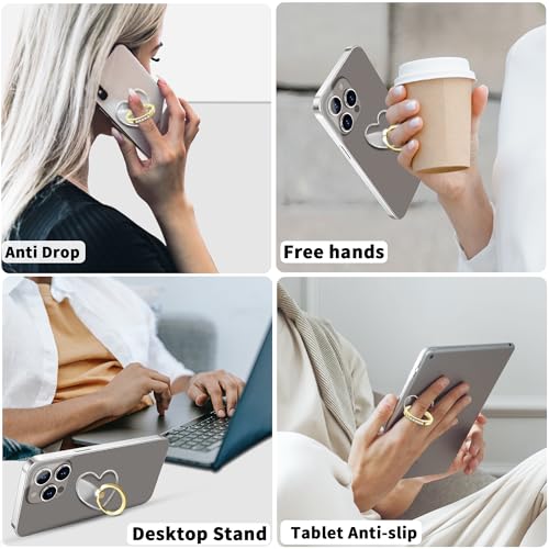 Anneau support transparent pour smartphone avec rotation libre pour iPhone et Samsung