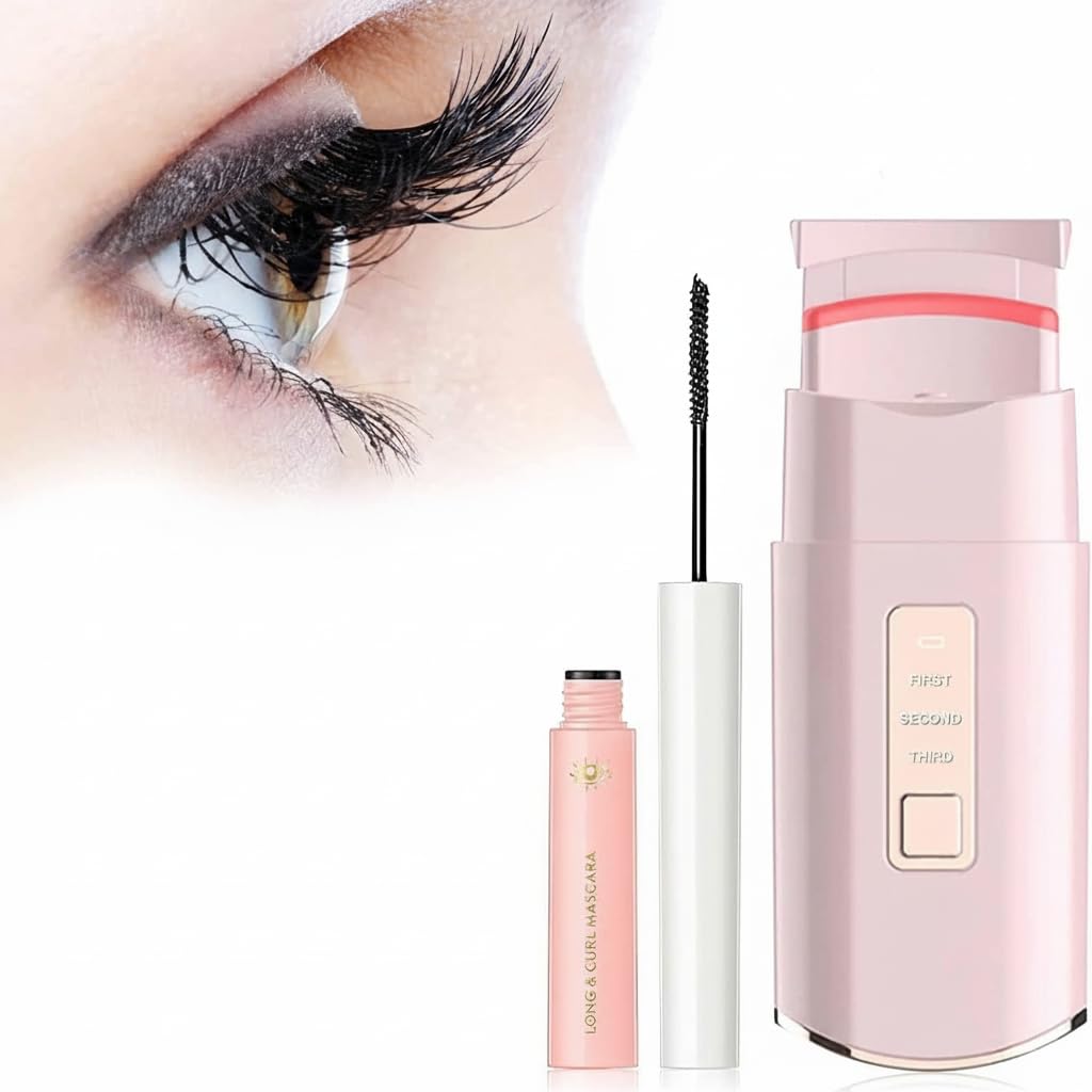SYOSI Heated Eyelashes Curler, USB Rechargeable Electric Eyelash Curlers with 3 Level Temp, Quick Heating & Long-Lasting Curling Effect