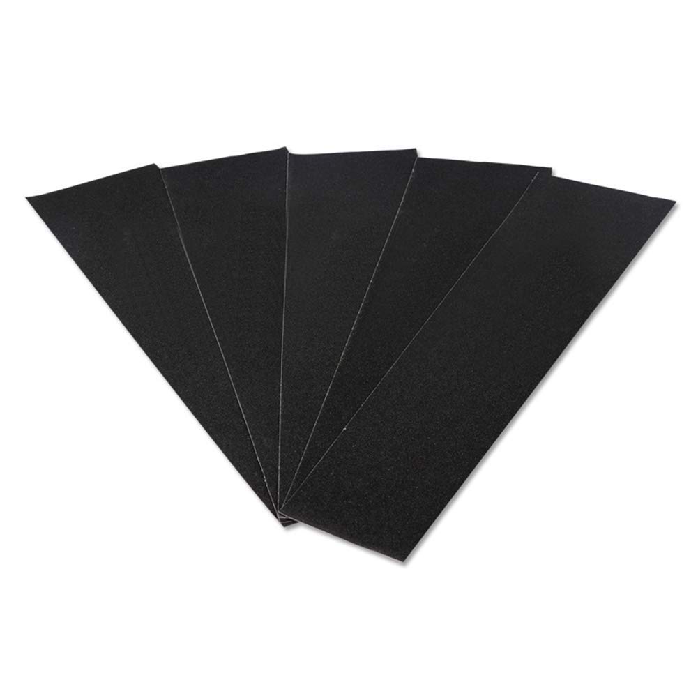 Cinta de Agarre PVC Patinetas Profesional Antideslizamiento Eléctrico Scooter No Burbujas Perforado Cubierta Hoja Partes Ugh Papel Lija Adhesivo (Negro) - Negro