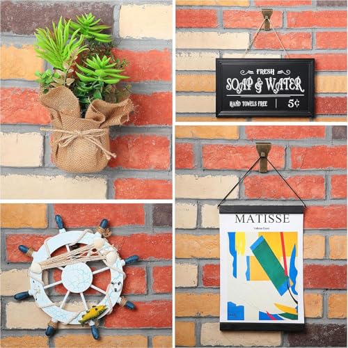 Image of Brick Hooks Clips, 8PCS Steel Brick Hangers Fits Standard Bricks 2 1 /4 Inch to 2 3 /8 Inch in Height Brick Wall Hangers Clamps for Wall Hanging Outdoor Indoor