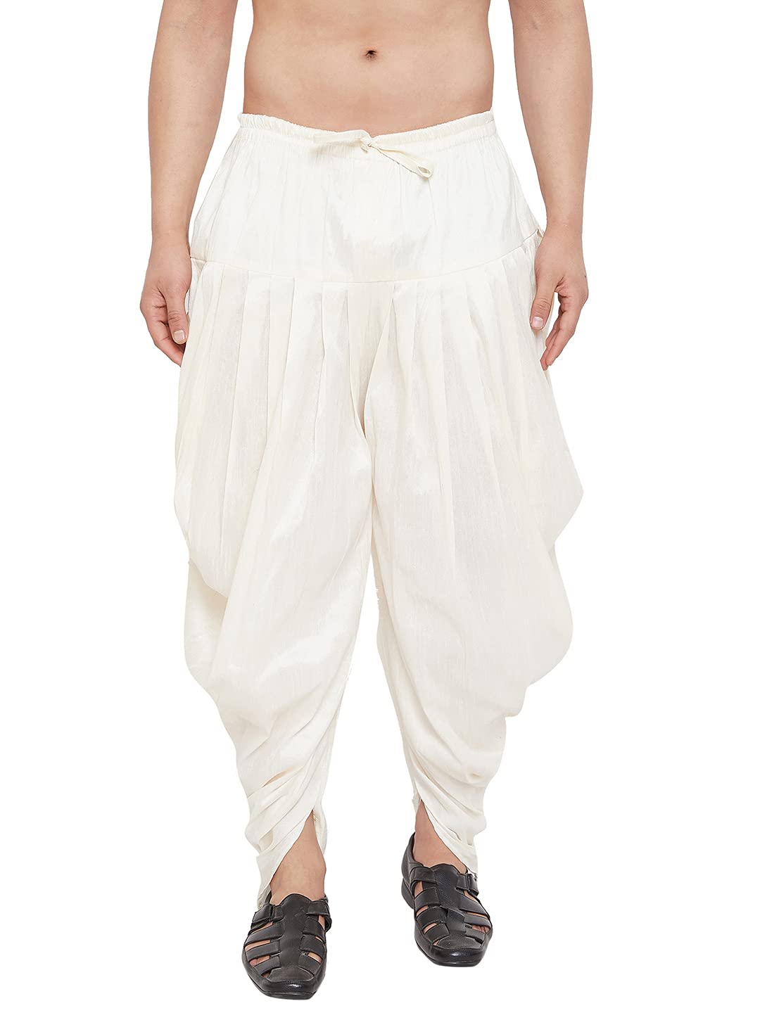 vm Vastramay Men's Cowl Pattern Dhoti – Silk Blend Fabric – Stylish Ethnic Wear with Elasticated Waistband-picture-31