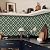Alwayspon 10Pcs 8inch/20cm Retro Green Waterproof Non-Slip Floor Tiles Decal for Kitchen Bathroom Living Room, Vinyl Flooring Self-Adhesive Peel and Stick Vinyl Sticker, T1231