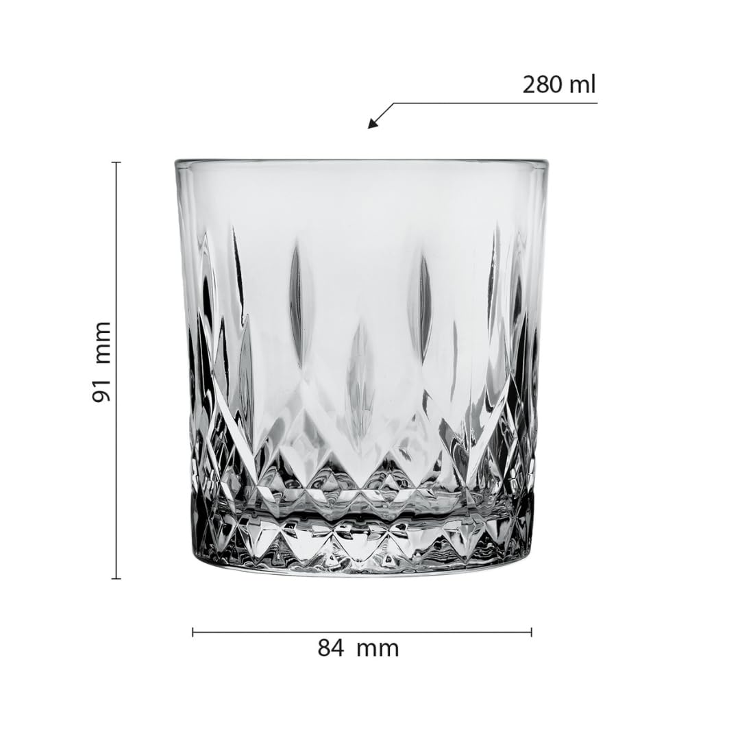 Glasmark KROSNO Szklanki do Whisky 280ml Zestaw 6 szt. Cięte