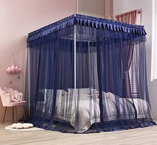Mengersi Bed Canopy for Girls,Canopy Bed Curtains Canopy for Bed Drapes,Princess Bed Curtains Birthday Present Girls Room Decor,Purple