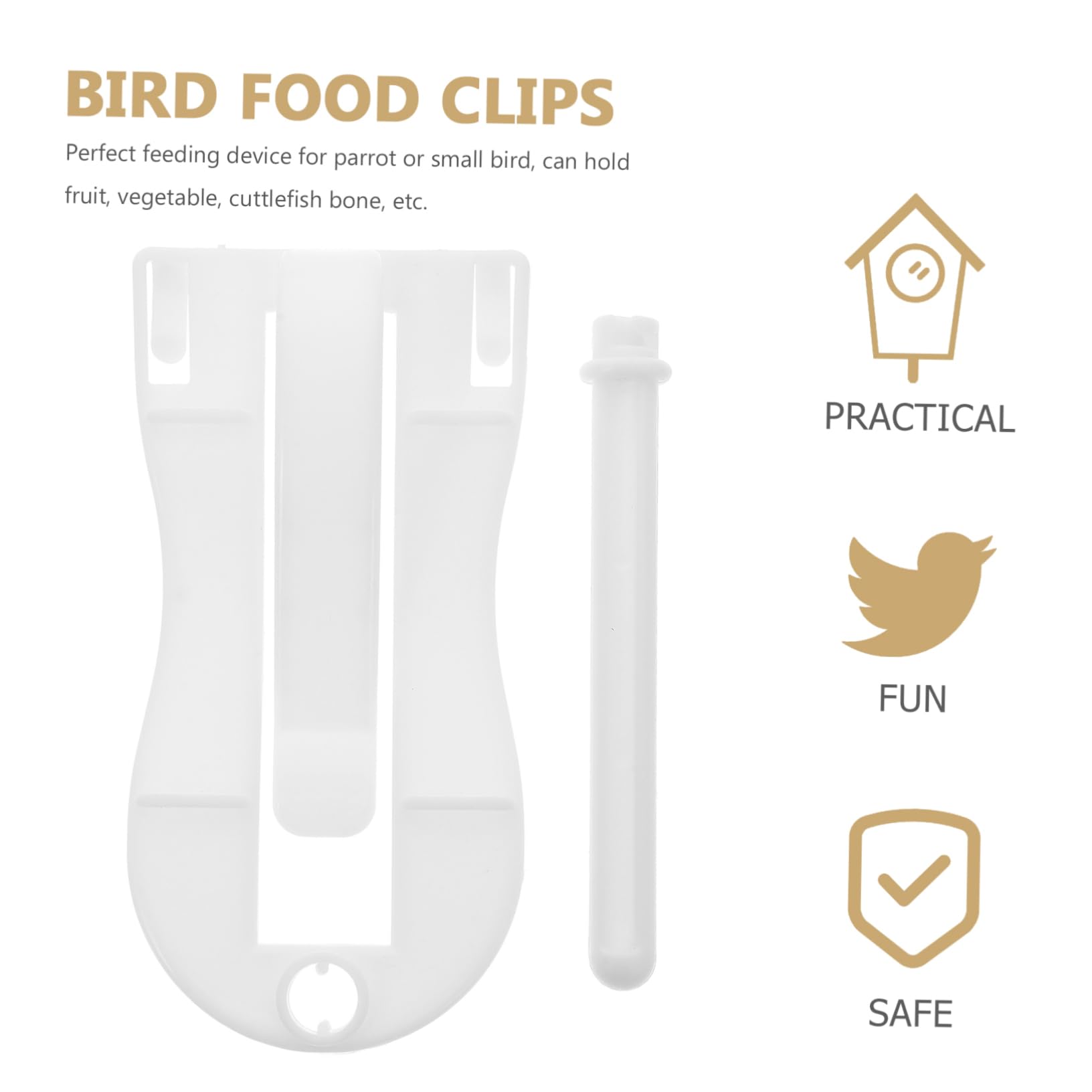 BESPORTBLE Support Os Seiche Abs pour Cage à Oiseaux Pince Alimentaire Polyvalente pour Légumes Et Friandises Accessoire Adapté Perruches Canaris Cockatiels Finches