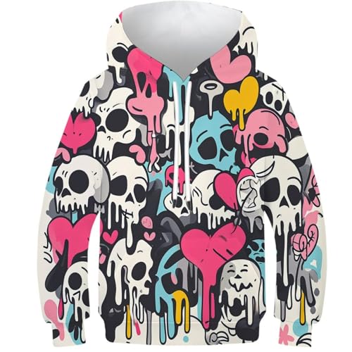 Sweat à manches longues enfant avec poches et motif graffiti 3D 6-16 ans