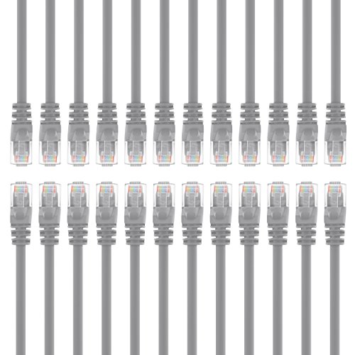 GearIt 24�{�Z�b�g, Cat5e ���� LAN�P�[�u��/�C�[�T�l�b�g�p�b�`�P�[�u�� 3m 10 Feet - Snagless RJ45 Computer LAN Network Cord, �O���[ - Compatible with 24 48 