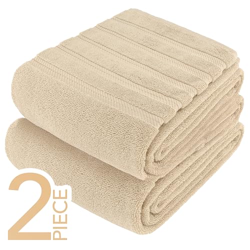Image of American Soft Linen 100% Cotton Luxury Turkish Towels, 2PC 35x70 Bath Sheet | Soft Absorbent Quick Dry OEKO Tex Standard 100 Certificated Durable Machine Washable Breathable Premium Hotel Quality