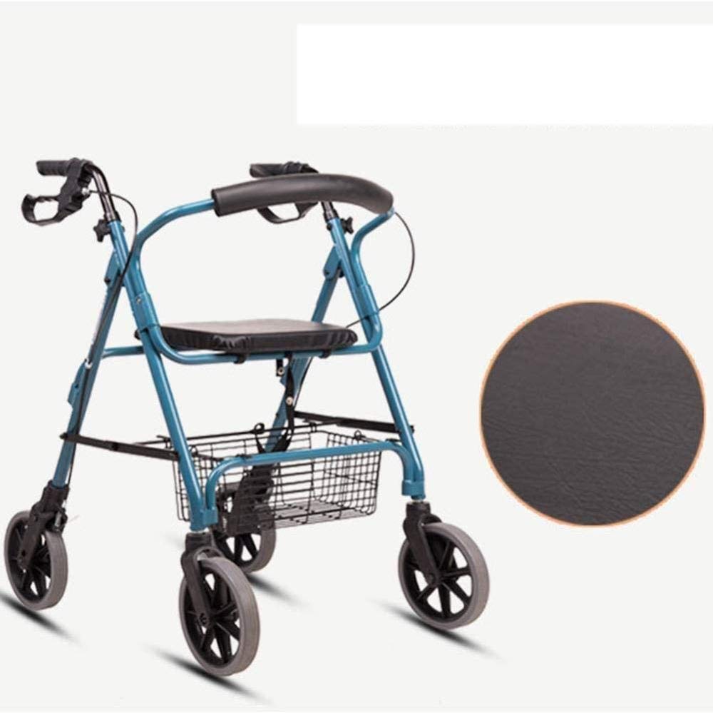 Walking Aid Folding Rollator Walker 4 Wheel Rollator Walker with Seat, Fold Up Removable Back Support Walker for Elderly Disabled