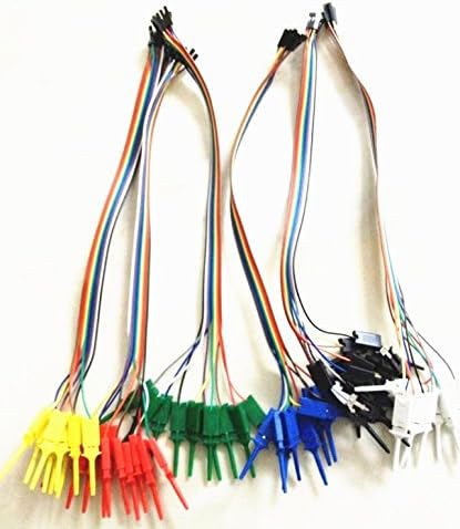 Nueva línea del clip del gancho de la prueba de la sonda del cable del analizador de la lógica 10 canales color al azar