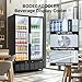 BODEGACOOLER Commercial Merchandiser Refrigerator, 2 Glass Door Display Refrigerator, 27.02 Cu.Ft Upright Beverage Display Cooler with Soft LED Light, Adjustable Shelves, 4 Strong Castors(Black)