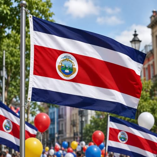 Image of AhfuLife Costa Rica Flag 3x5 Ft,Large Costa Rican National Flag