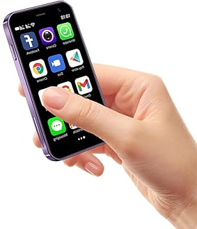 Mini 3G Smartphone Unlocked, 3.0" HD Android Dual Sim Quad Core Face ID Mini Premium Child Small Cell Phone World's Smallest Student Pocket Cellphone, 2+16GB Youth Purple