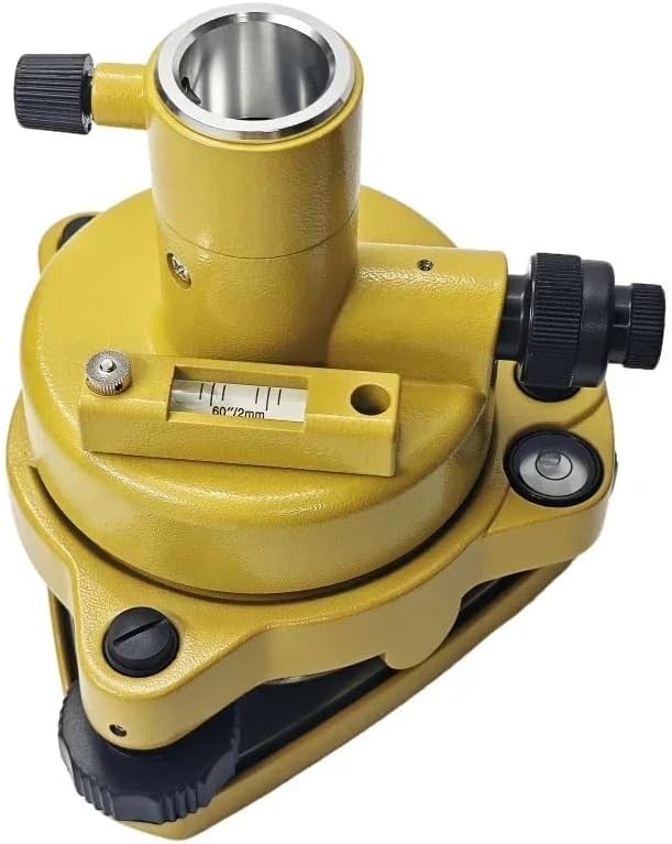 Survey Tribrach with Optical Plummet Aiming Point Meter & Rotatable Adapter, Prism Tribach for Level Total Station Theodolite Tripod, GNSS Antenna & More, Yellow