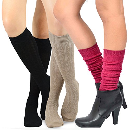 Image of Fashionable Cotton Slouchy Boot Socks for Women and Girls: Long Thigh Highs, Over-the-Knee Highs, and Knee Highs