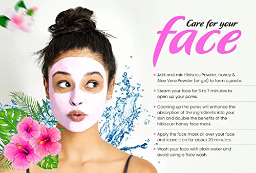 Hibiscus Powder, Herbal Supplement, For Tea, Skin & Hair Moisture 100 Grams | 100% Natural, Pure, Organic | Henna Cosmetics #TOP3