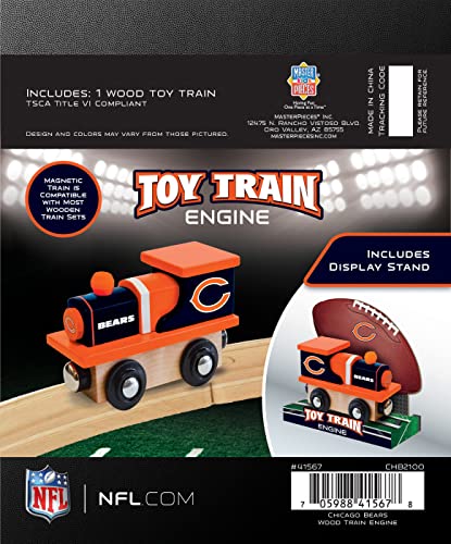 Image of MasterPieces Wood Train Engine - NFL Chicago Bears - Officially Licensed Toddler & Kids Toy, Black