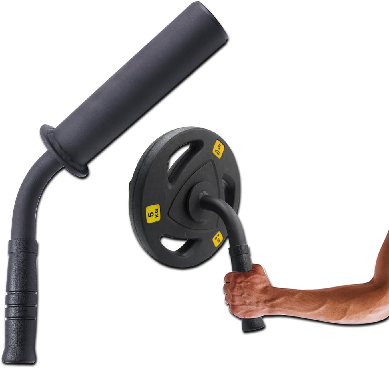 Wrist Forearm Strengthener Fits 2 Inch Weight Plates, Arm Wrestling Hammer Bar with Barbell Clamp, Heavy-Duty Wrist Strength Equipment for Grip and Forearm Workout
