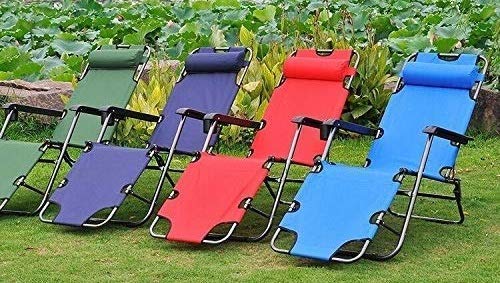Image of Zero Gravity Chair, Lawn Chair Recliner Lounge, Portable Camping Folding Beach Chair with Removable Pillow (Orange)