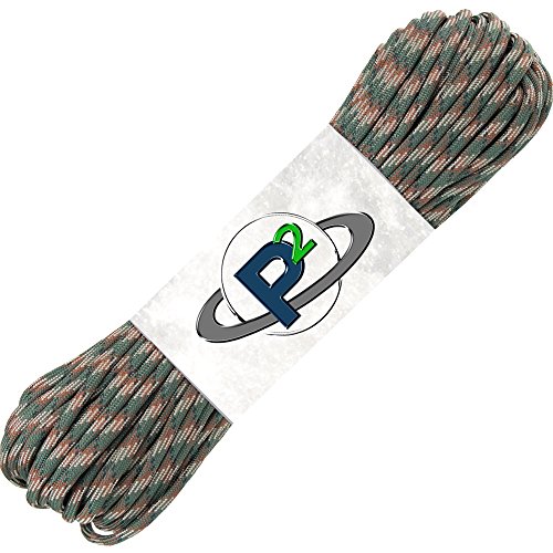 PARACORD PLANET Mil-Spec Commercial Grade 550lb Type III Nylon Paracord (Woodland Camo, 25 feet)