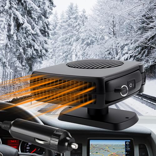 KUWUNG Auto Heizlüfter, 12V 150W, 2-in-1 Heizung und Kühlung für Windschutzscheibe, mit Zigarettenanzünder