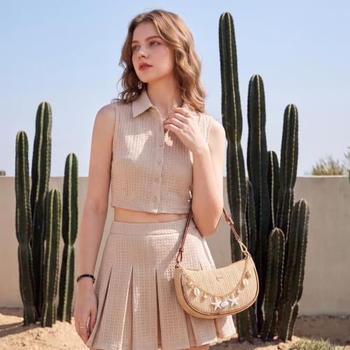 Image of Shoulder Bag for Women Handbags with Adjustable Strap Underarm Purse Mini Clutch Purses Trendy Crescent Bags 1L