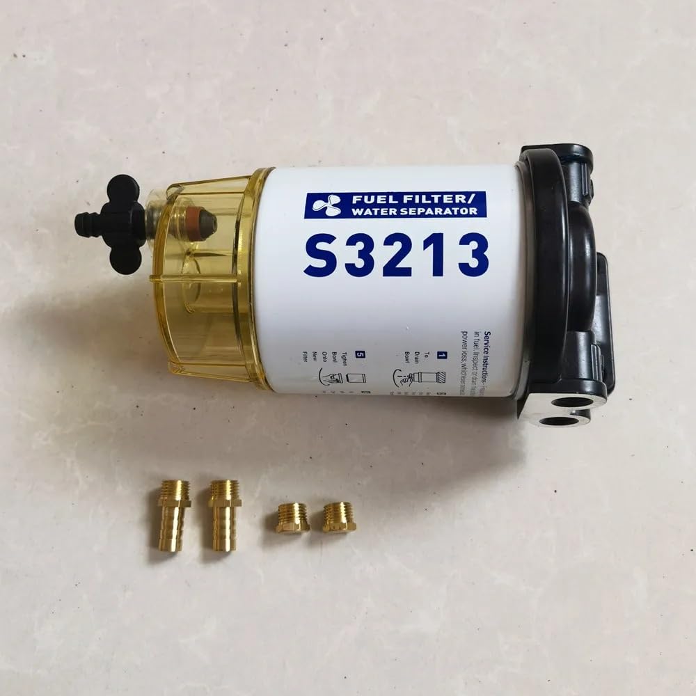 Filtro de combustible Filtro separador de agua S3213 35809097 SFC-19120-10B apto para Mercury Marine Engine Boat Kit de filtro de 10 micras(Assembly)