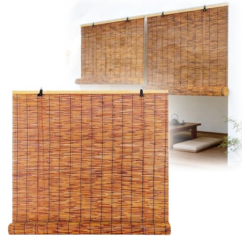Estores Enrollables De Caña Natural, Persianas De Caña Exterior Interior, para Ventana Balcón Jardín, 50 60 70 80 90 100 110 120 130 140 150 Cm Ancho(W51xH79IN(130x200CM))