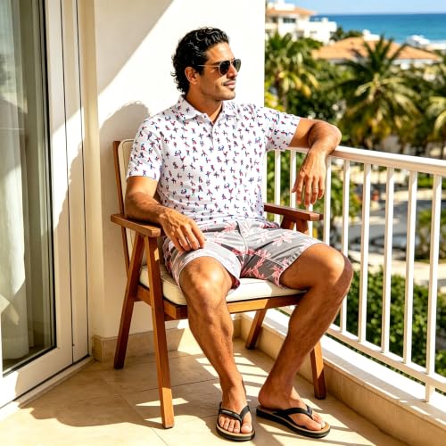 Camisetas polo para hombre de golf, divertidas, con tecnología anti-transpiración, secado rápido y manga corta miniatura 7