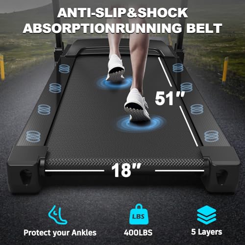 Image of Treadmills for Home Stainless Steel Black Automatic Incline Built-in Audio connectivity Speaker Fitness