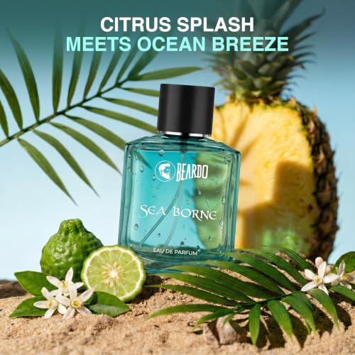 Image of BEARDO Sea Borne Eau De Parfum for Man, 50ml | Long Lasting Fragrance | Perfume For Man | Citrus, Fresh & Aquatic | Gift For Men | Husband | Boyfriend