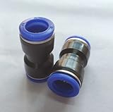 16mm to 16mm Pneumatic air pipe push connector (PG16-16) joint connector (2- pcs) 1-Way Reducer Pipe Joint oint Fittings Push in Straight Reducer Connectors for Air Vacuum(Pack of 2)