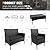 UDPATIO Patio Furniture 4 Pieces Outdoor Wicker Rattan Chair Balcony Conversation Sets Porch Furniture Sectional Loveseat w Cushions and Table for Backyard Pool Garden (Black-Black)