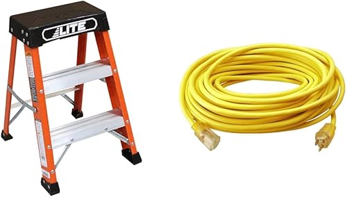 Miniatura 10 de LITE Escalera de taburete de fibra de vidrio de 2 pies, capacidad de 300 libras, tipo IA, LP-3011-02