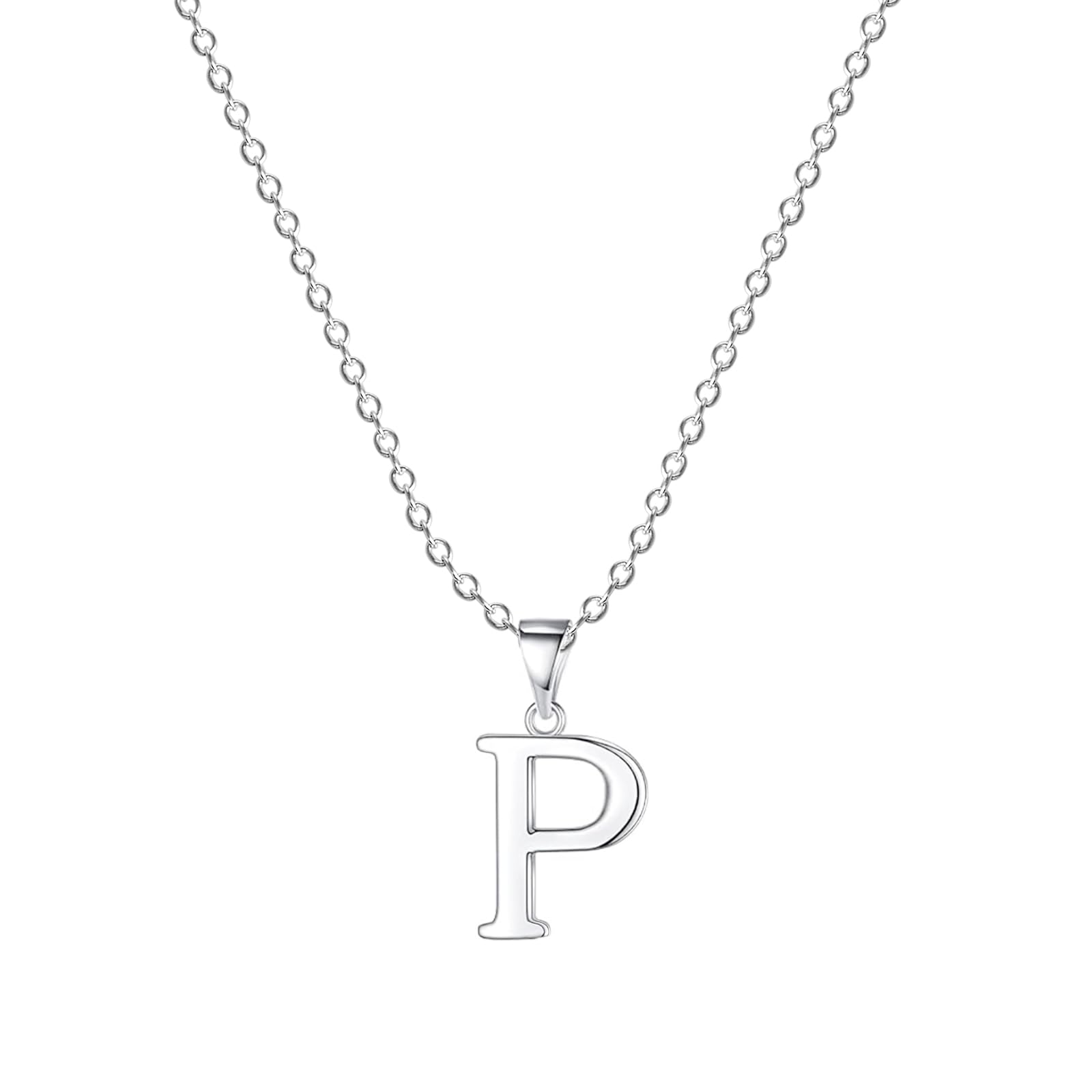 FLUFLO Damen Initialienkette, 925 Sterlingsilber Anhängerhalskette, kompatibel mit Pandora Halsketten-Charms und Perlen, ideal für Frauen und Mädchen X245