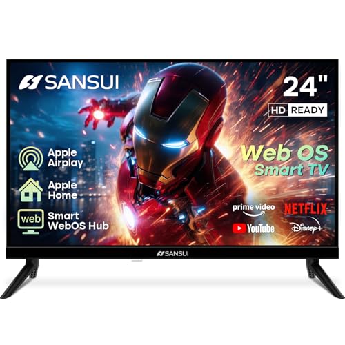 Image of SANSUI 24 inch 768P DLED Smart WebOS TV | Small Television with chromecast Built in | WebOS hub Compatible with HomeKit | Support Airplay & WiFi Connection & Bluetooth 5.2&2 * 8w Speakers
