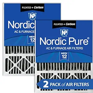Nordic Pure 20x25x5LXREDPM12C-2 Lennox X6673_X6675 Replacement MERV 12 Pleated Plus Carbon Filter (2 Pack)