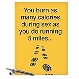 Extra Large Happy Birthday Note Card With Envelope 8.5 x 11 Inch - 'Five Miles' Happy Appreciation Humorous Card - Burn Calories Faster On Your Birthday Greeting Card J9994