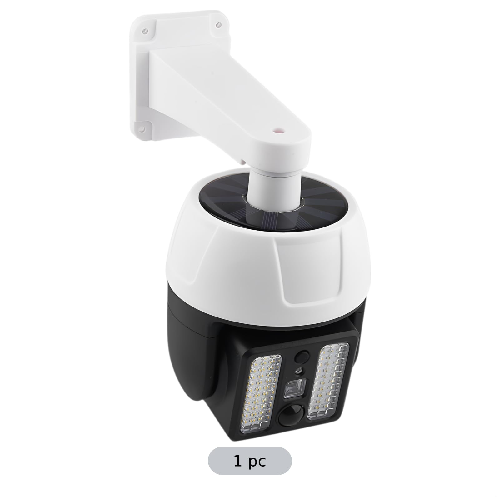 Caméra de sécurité factice solaire 66 LED avec télécommande, lampe extérieure étanche, rotation à 360°, pour cour/maison, 20 x 12 x 15 cm, antivol