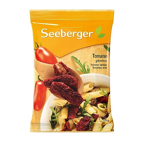 Seeberger Tomaten getrocknet 12er Pack: Sonnengetrocknete Tomatenhälften aus Italien - von Hand aufgeschnitten und mit Salz konserviert, für Antipasti & Pesto - vegan (12 x 125 g)