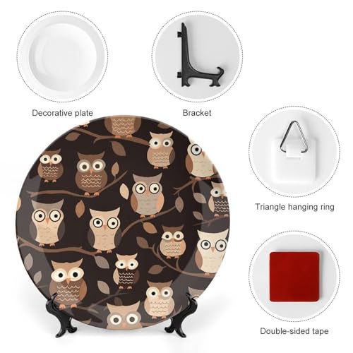 Plato decorativo de cerámica estilo porcelana ósea 10 pulgadas miniatura 3