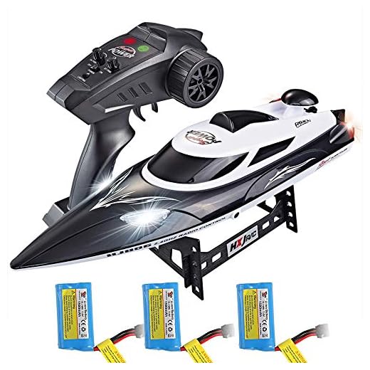 ElementDigital HJ806 RC Boat 2.4GHz 35km/h Fast Remote Control Speedboat with 3 Batteries Professional RC Boat 200m Control Distance for Kids and Adults