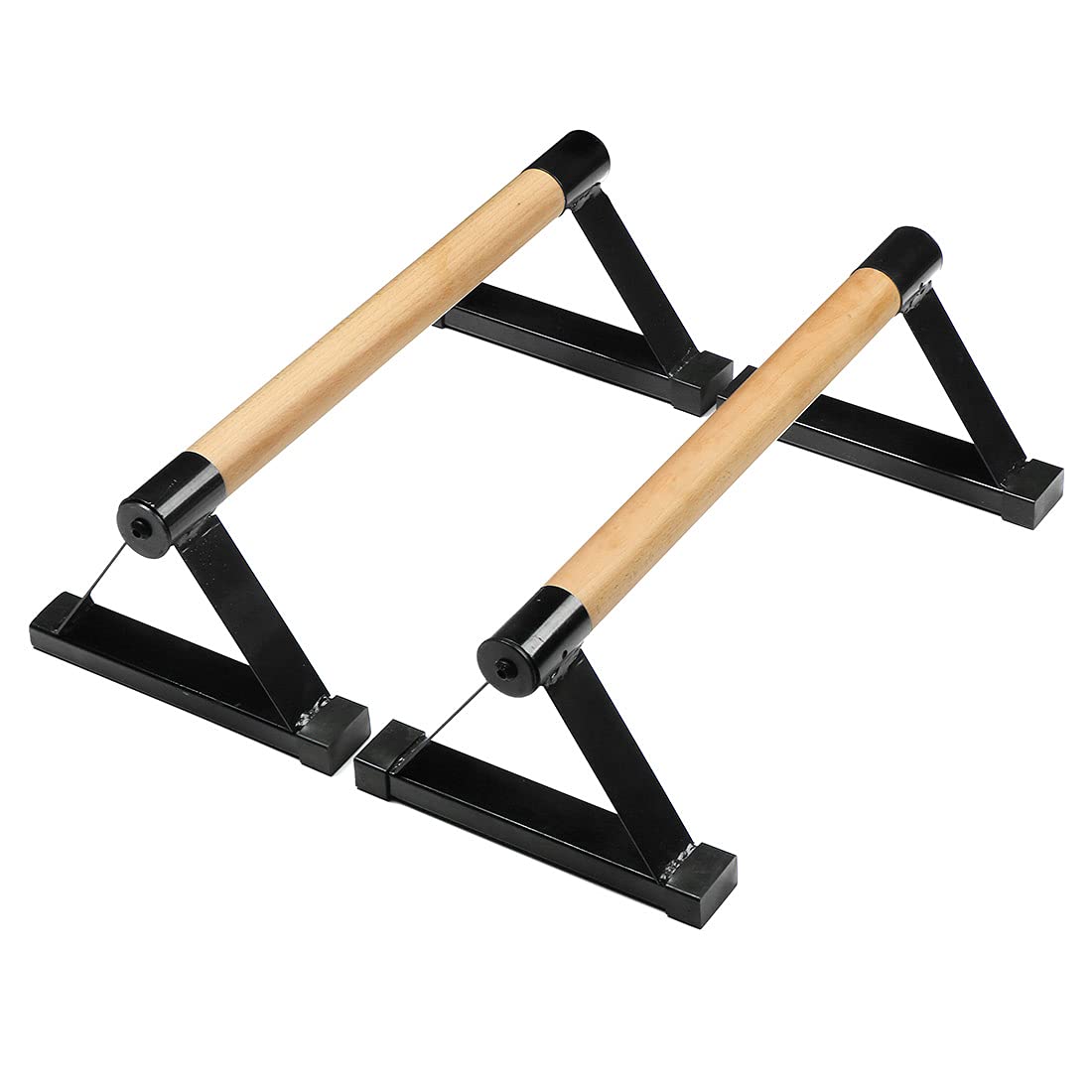 Parallettes en bois, Pousses en Bois Barre de Soutien Press-Up Support Musculaire Entraînement Fitness Calisthéniques Handstand Équipement Intérieur, Homme, Noir , taille unique