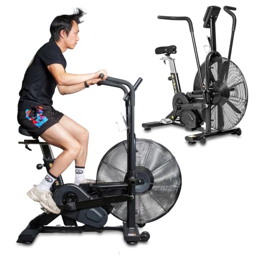 Image of Air Bike [Bells of Steel] Fan Bike Exercise Bike, Blitz Cardio Bike, Belt Driven Air Bike Exercise Machine with Phone and Bottle Holder - 25in Fan Diameter, 350lb Capacity Stationary Bike