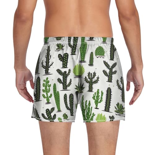 Cactus Men's Cotton Boxer Shorts Moisture-Wicking Pajama Bottoms Sleep Shorts Underwear with Button Fly S-2XL2